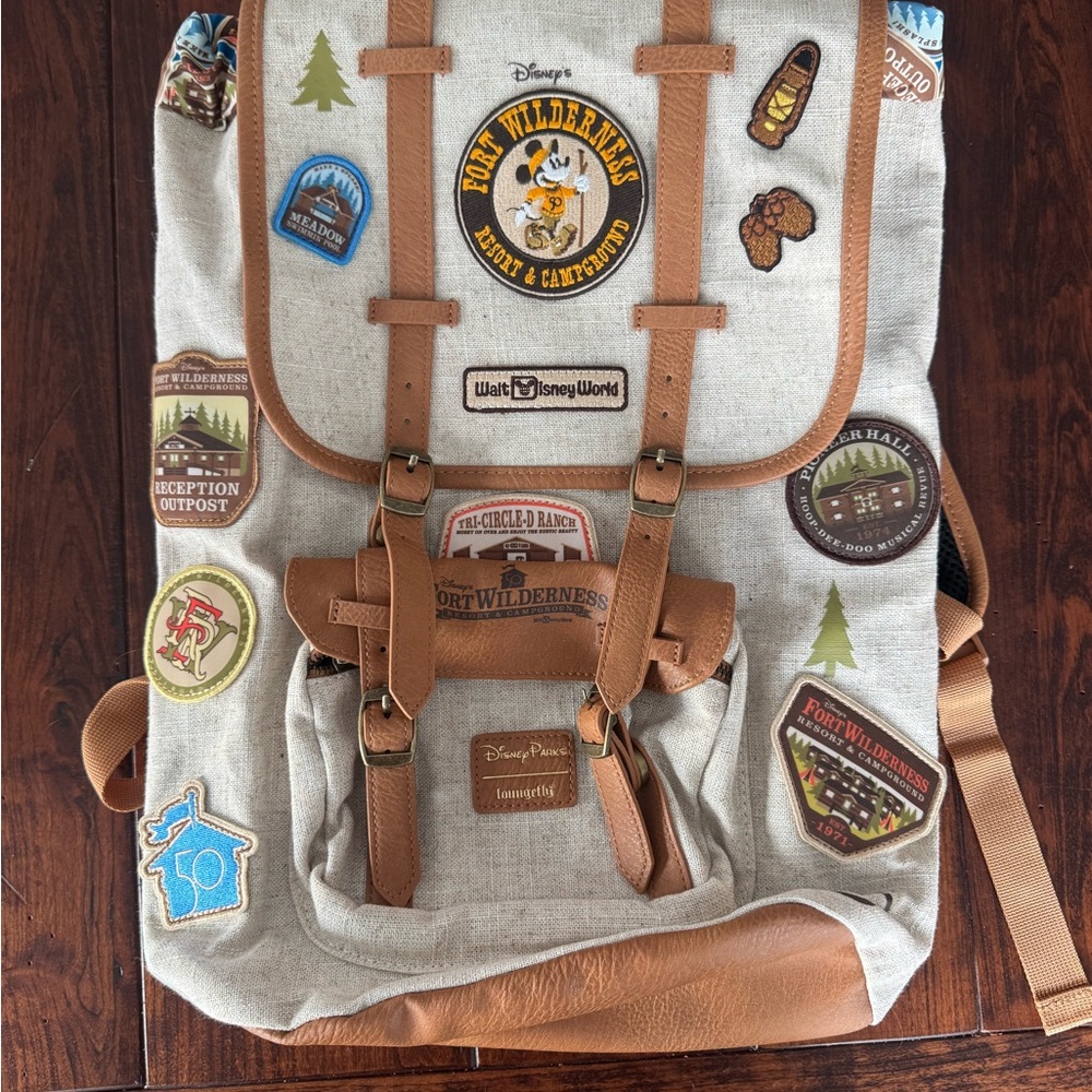 Disney Fort Wilderness Backpack 50th Anniversary Loungefly  - Cream and Brown